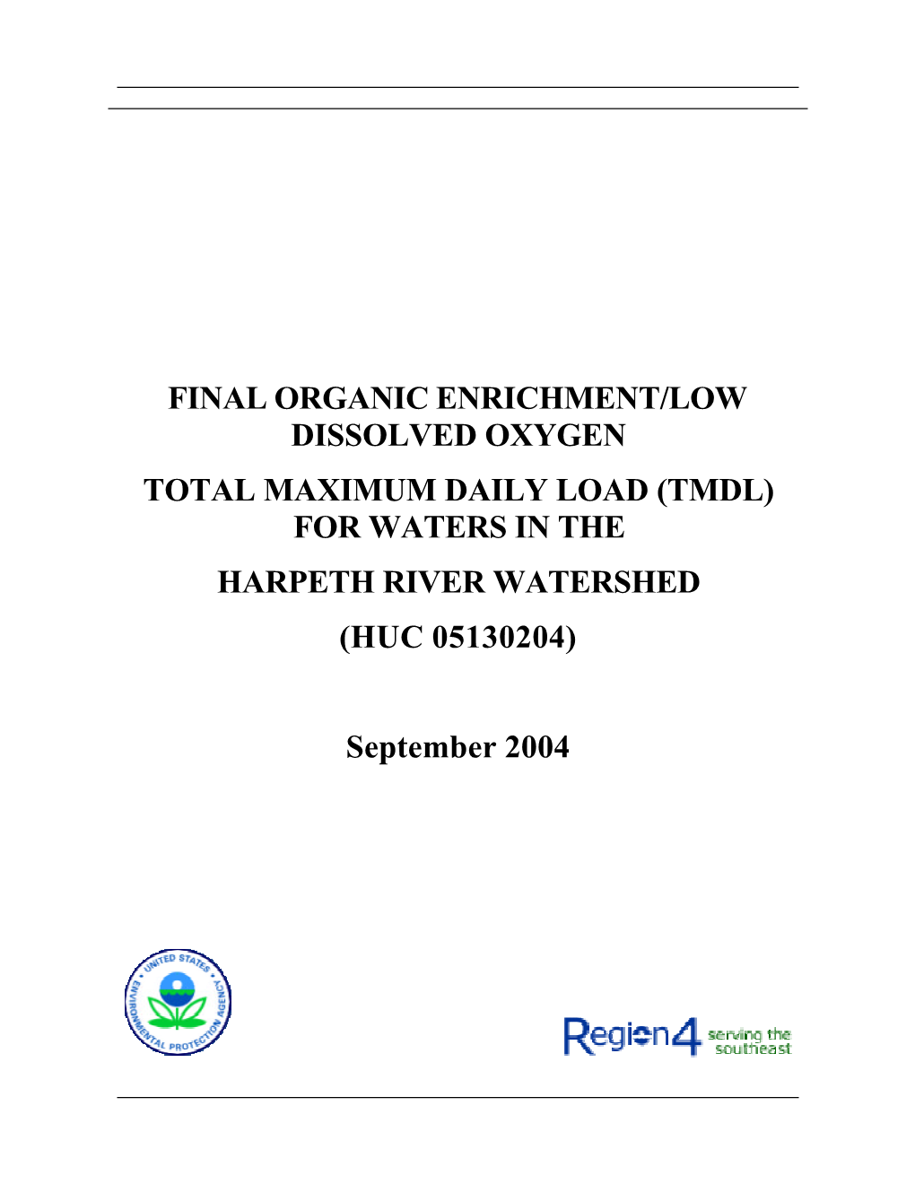 Tmdl) for Waters in the Harpeth River Watershed (Huc 05130204