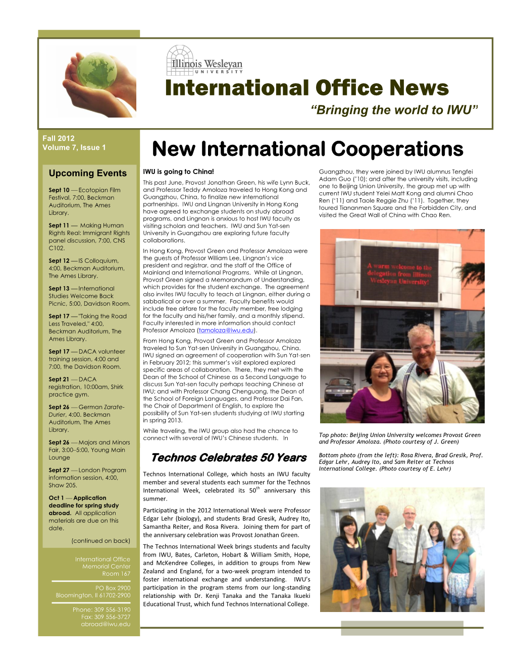 International Office News