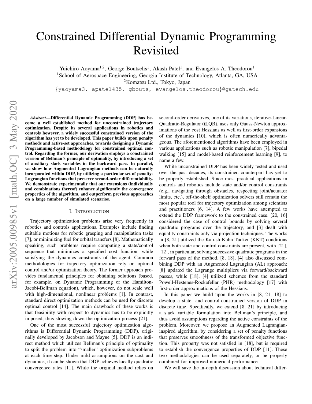 Constrained Differential Dynamic Programming Revisited