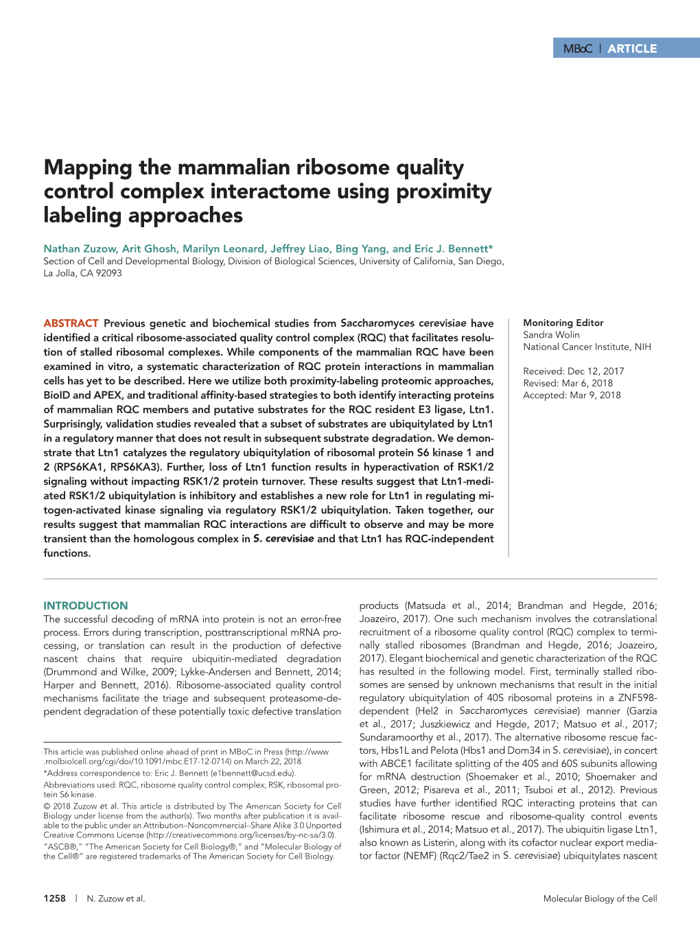 Mapping the Mammalian Ribosome Quality Control Complex Interactome Using Proximity Labeling Approaches