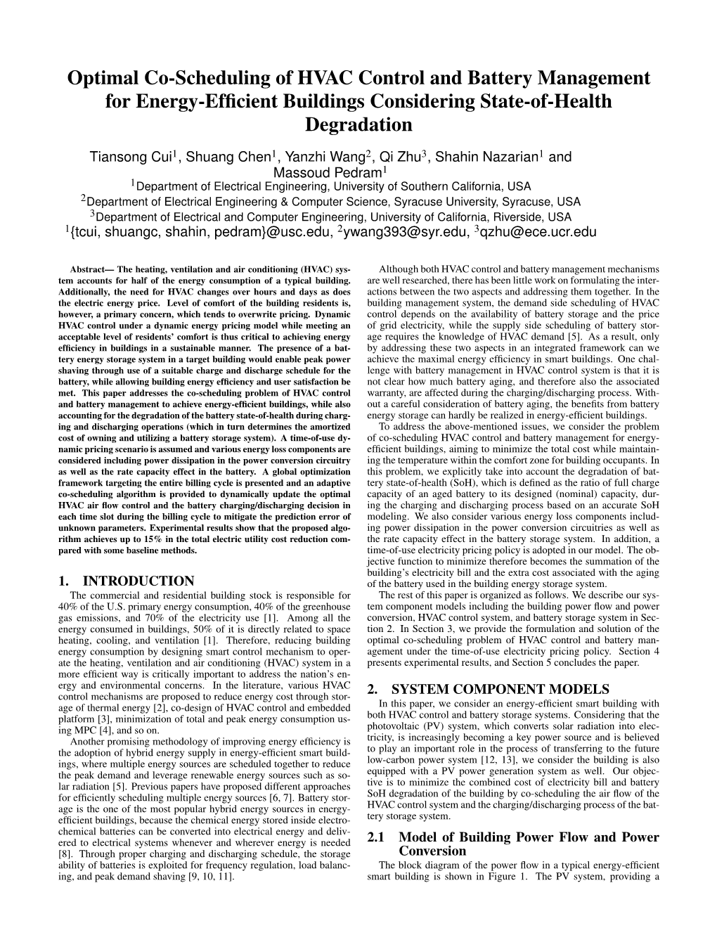 Optimal Co-Scheduling of HVAC Control and Battery Management for Energy-Efﬁcient Buildings Considering State-Of-Health Degradation