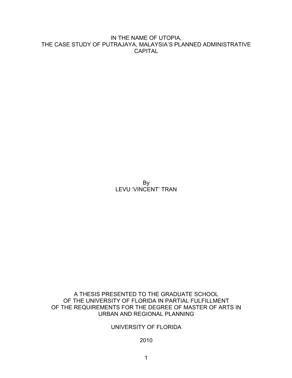 University of Florida Thesis Or Dissertation Formatting