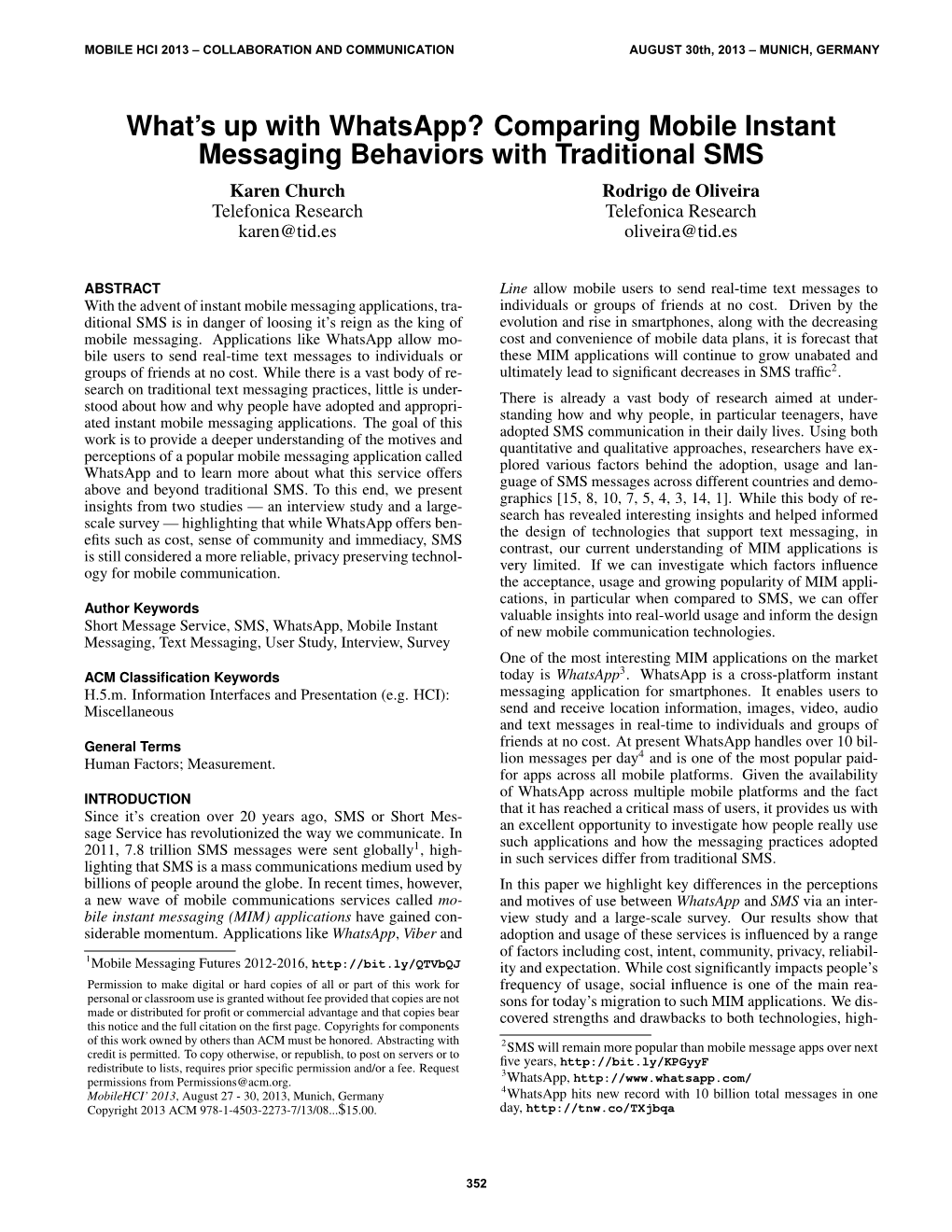 Comparing Mobile Instant Messaging Behaviors with Traditional