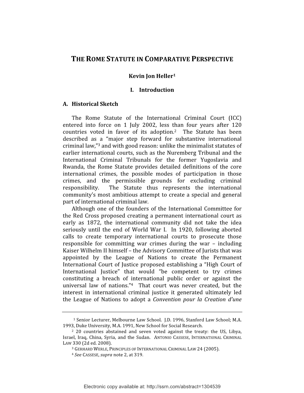 Rome Statute in Comparative Perspective