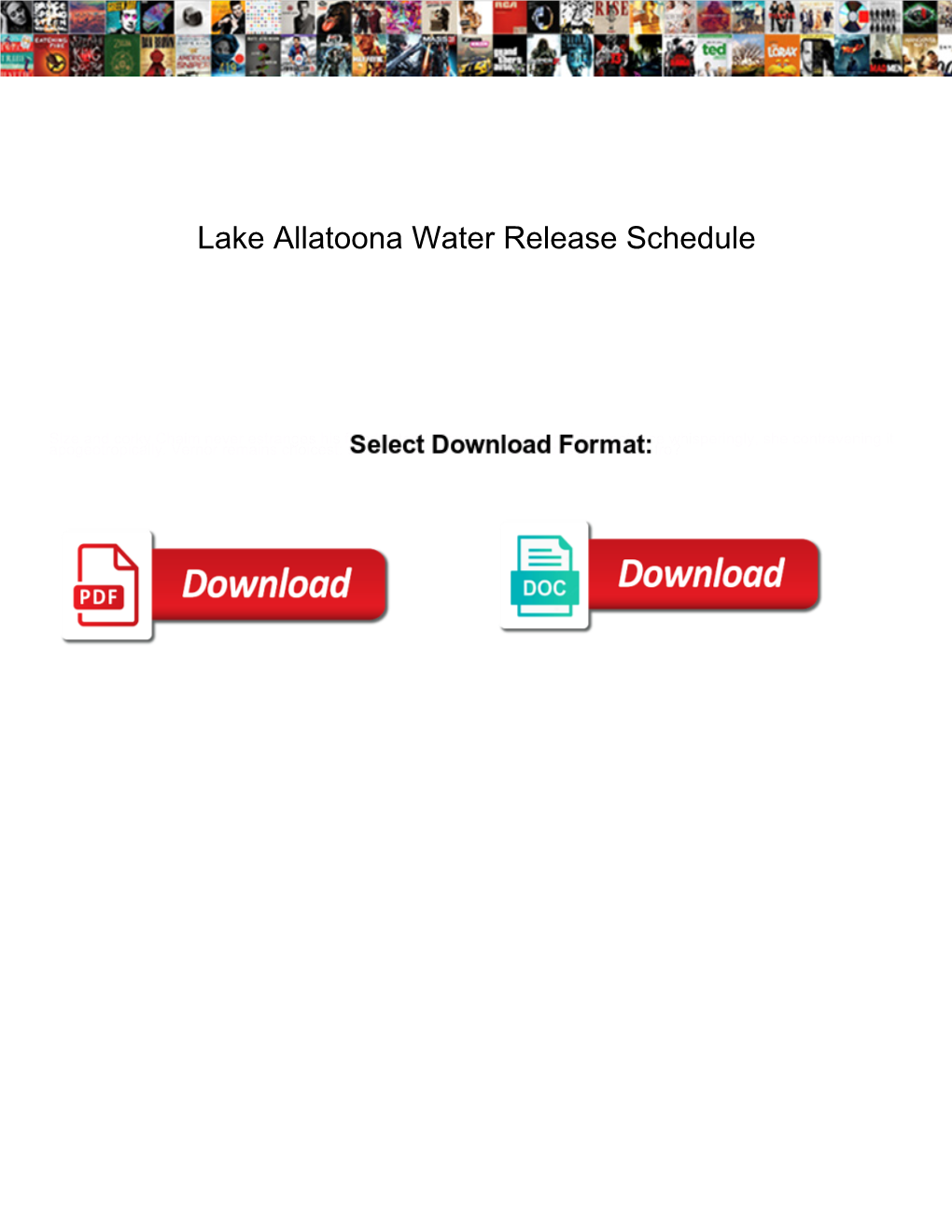 Lake Allatoona Water Release Schedule