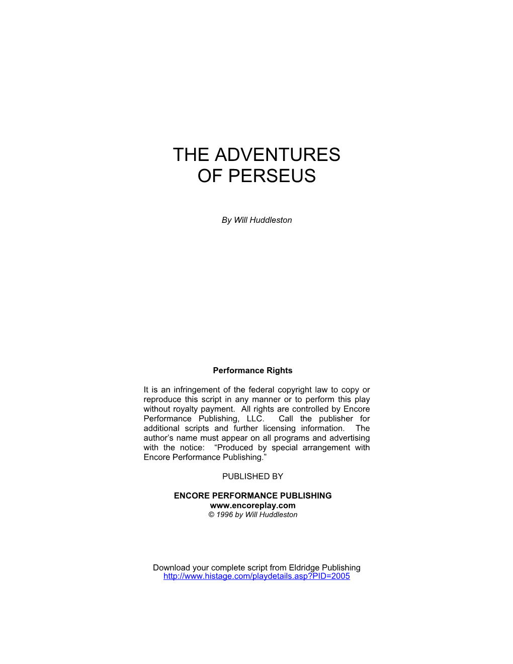 The Adventures of Perseus