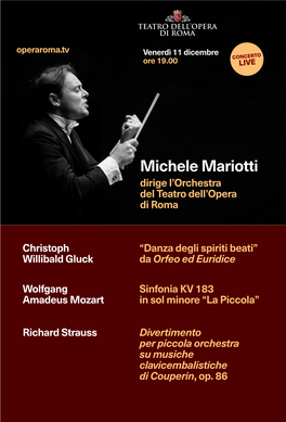 Concerto Sinfonico Michele Mariotti 11 Dicembre, House Program