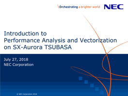 Introduction to Performance Analysis and Vectorization on SX-Aurora TSUBASA