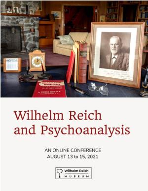 WRM 2021 Conference Program WR and Psychoanalysis