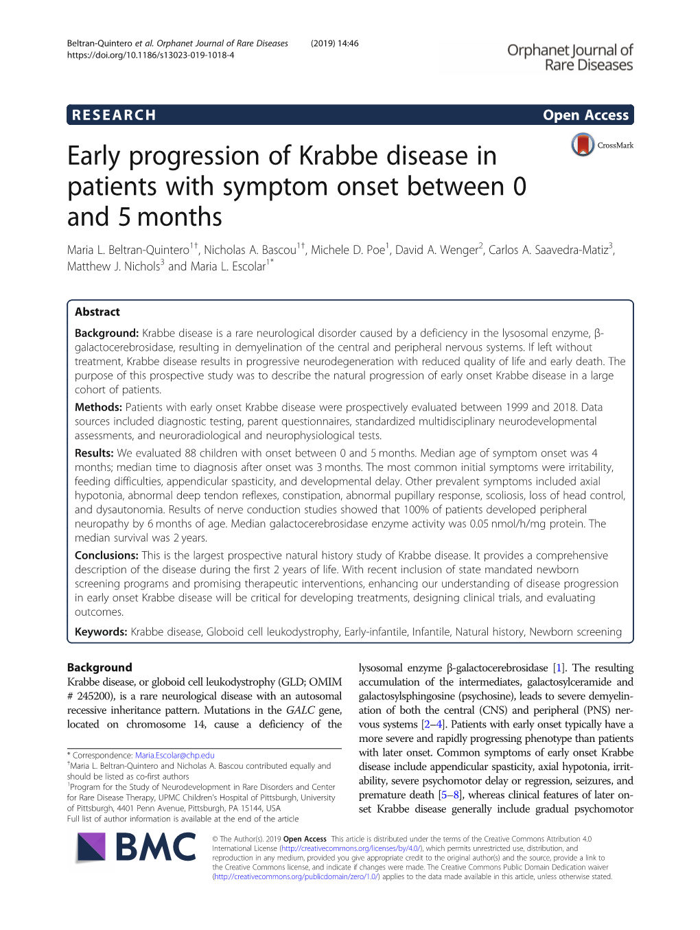 Early Progression of Krabbe Disease in Patients with Symptom Onset Between 0 and 5 Months Maria L