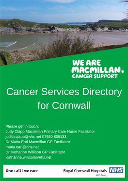 Cancer Services Directory for Cornwall