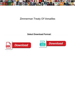 Zimmerman Treaty of Versailles