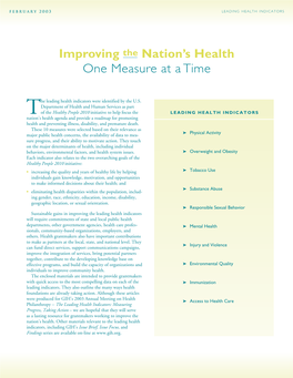 February 2003 Leading Health Indicators