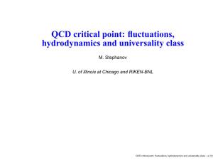 QCD Critical Point: Fluctuations, Hydrodynamics and Universality Class