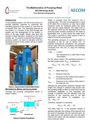 The Mathematics of Pumping Water AECOM Design Build Civil, Mechanical Engineering