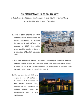 An Alternative Guide to Kraków A.K.A