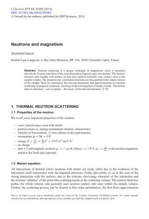 Neutrons and Magnetism