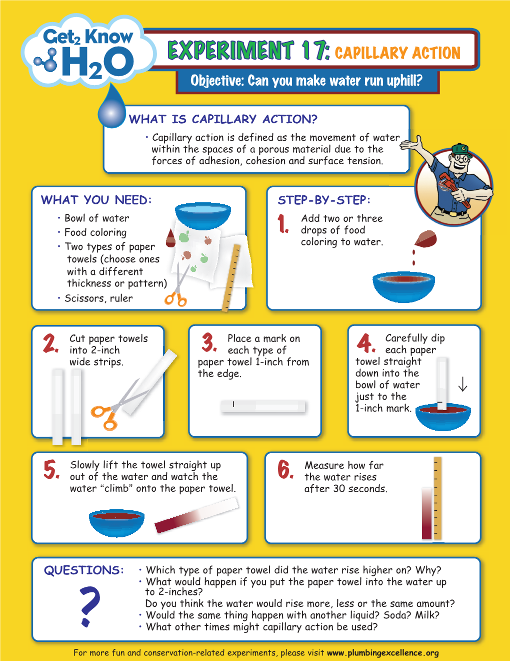 EXPERIMENT 17: CAPILLARY ACTION Objective: Can You Make Water Run Uphill?