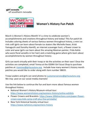 Women's History Fun Patch