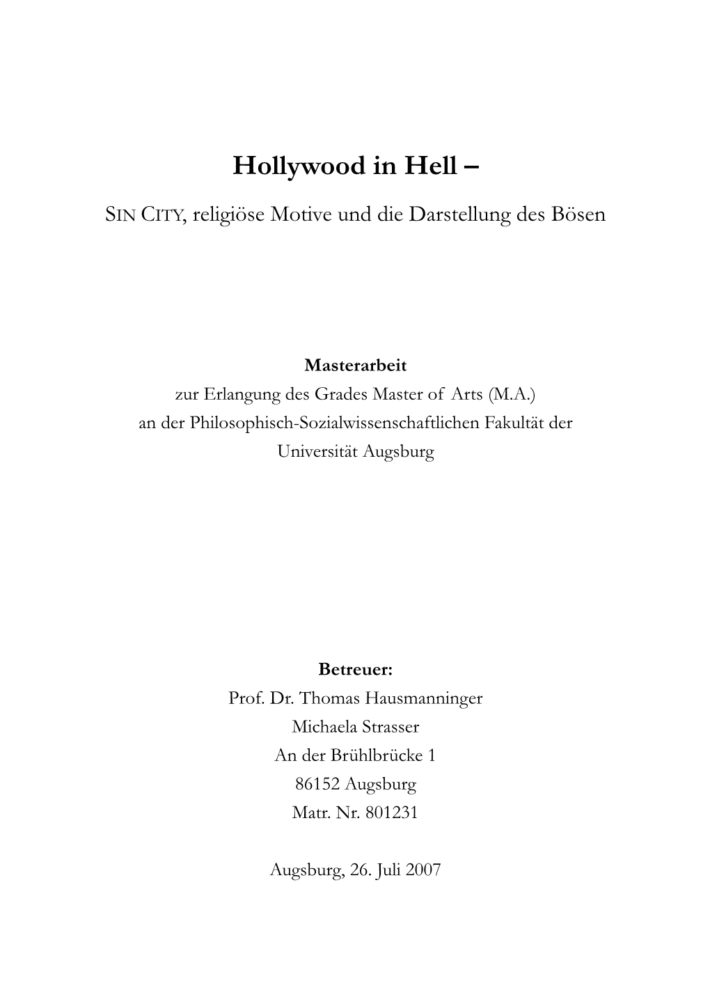 Hollywood in Hell –