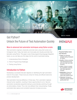 Got Python? Unlock the Future of Test Automation Quickly