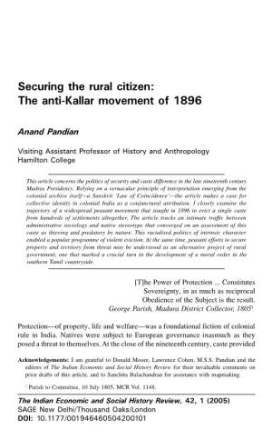 The Anti-Kallar Movement of 1896 / 1