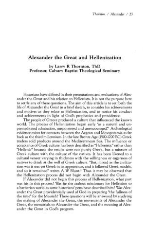 Alexander the Great and Hellenization