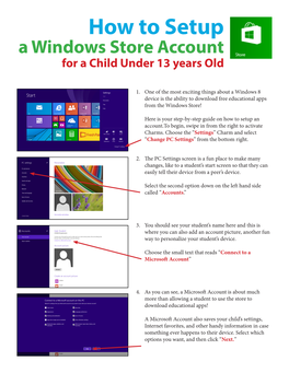 How to Setup a Windows Store Account for a Child Under 13 Years Old
