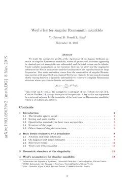 Weyl's Law for Singular Riemannian Manifolds