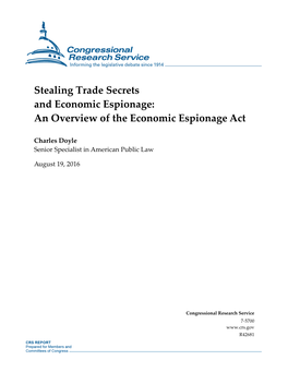 Stealing Trade Secrets and Economic Espionage: an Overview of the Economic Espionage Act