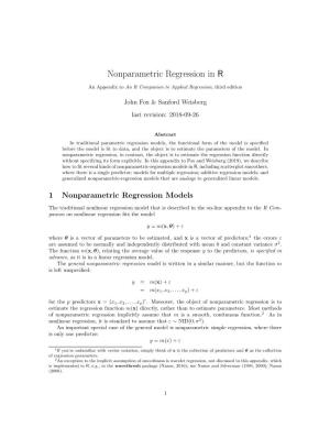 Nonparametric Regression in R