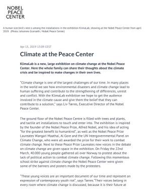 Climate at the Peace Center