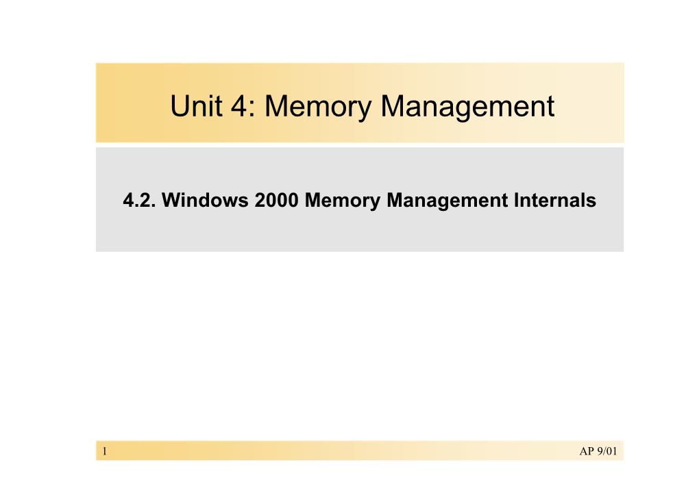 Unit 4: Memory Management
