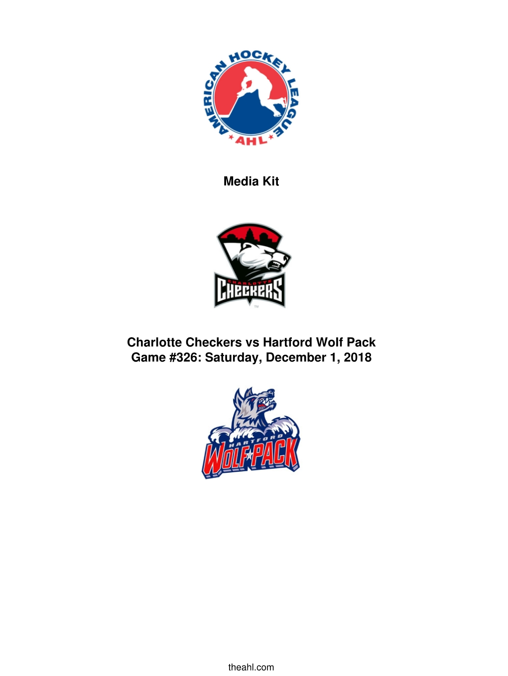 Media Kit Charlotte Checkers Vs Hartford Wolf Pack Game #326