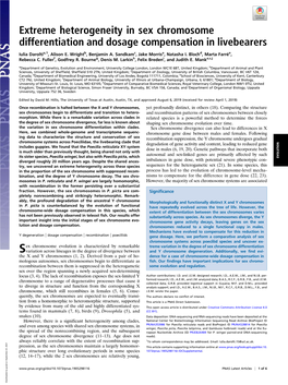 Extreme Heterogeneity in Sex Chromosome Differentiation and Dosage Compensation in Livebearers