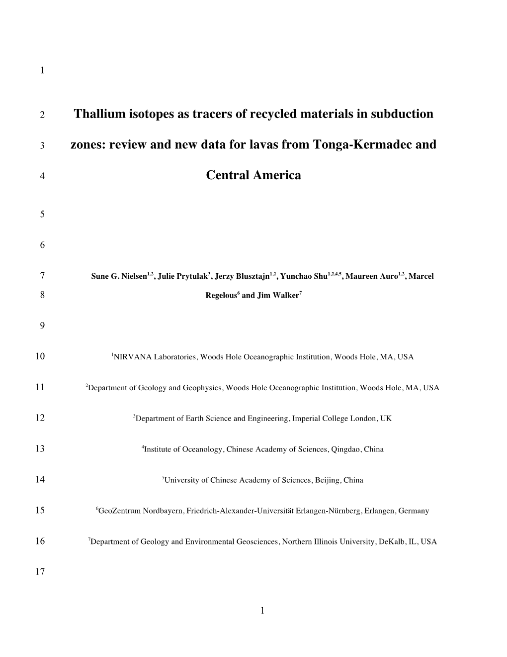 Thallium Isotopes As Tracers of Recycled Materials in Subduction