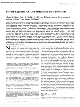 Sostdc1 Regulates NK Cell Maturation and Cytotoxicity