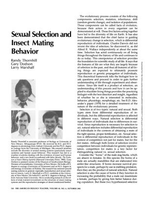 Sexual Selection and Insect Mating Behavior