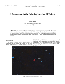 A Companion to the Eclipsing Variable AF Arietis