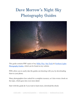 Dave Morrow's Night Sky Photography Guides