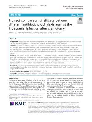 Indirect Comparison of Efficacy Between Different Antibiotic Prophylaxis Against the Intracranial Infection After Craniotomy
