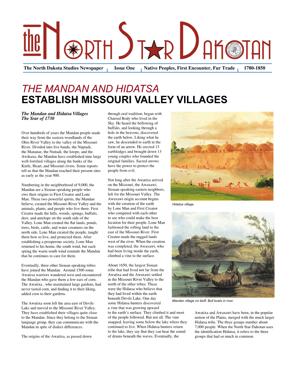 The Mandan and Hidatsa Establish Missouri Valley Villages