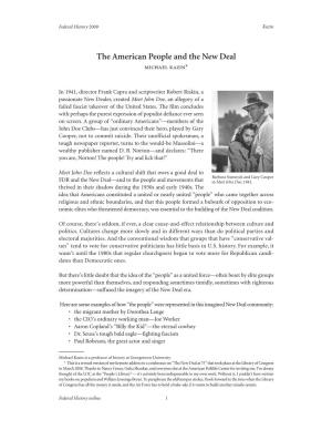 The American People and the New Deal Michael Kazin *