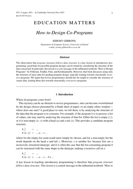 How to Design Co-Programs