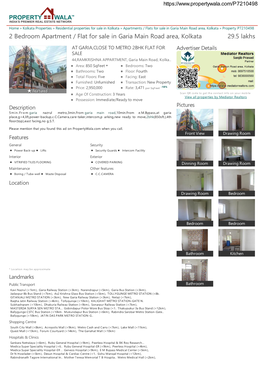 2 Bedroom Apartment / Flat for Sale in Garia Main Road Area