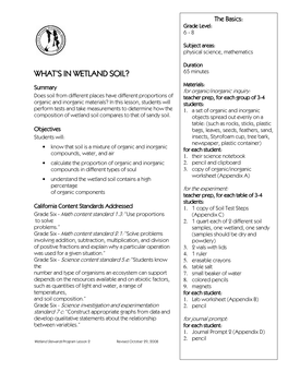 What's in Wetland Soil?