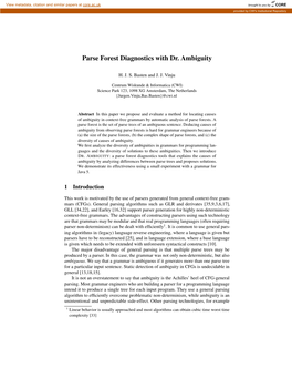 Parse Forest Diagnostics with Dr. Ambiguity