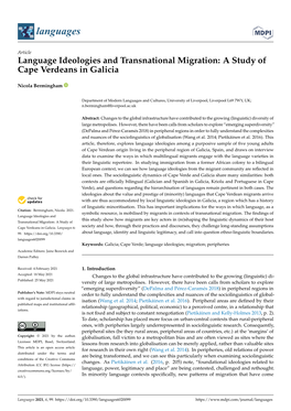 Language Ideologies and Transnational Migration: a Study of Cape Verdeans in Galicia
