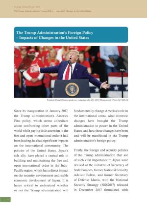The Trump Administration's Foreign Policy – Impacts of Changes in The