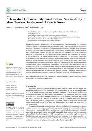 Collaboration for Community-Based Cultural Sustainability in Island Tourism Development: a Case in Korea